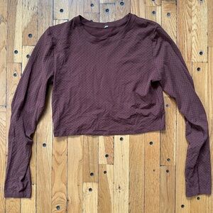 Varley Women's Brown Long Sleeve Crop Top
